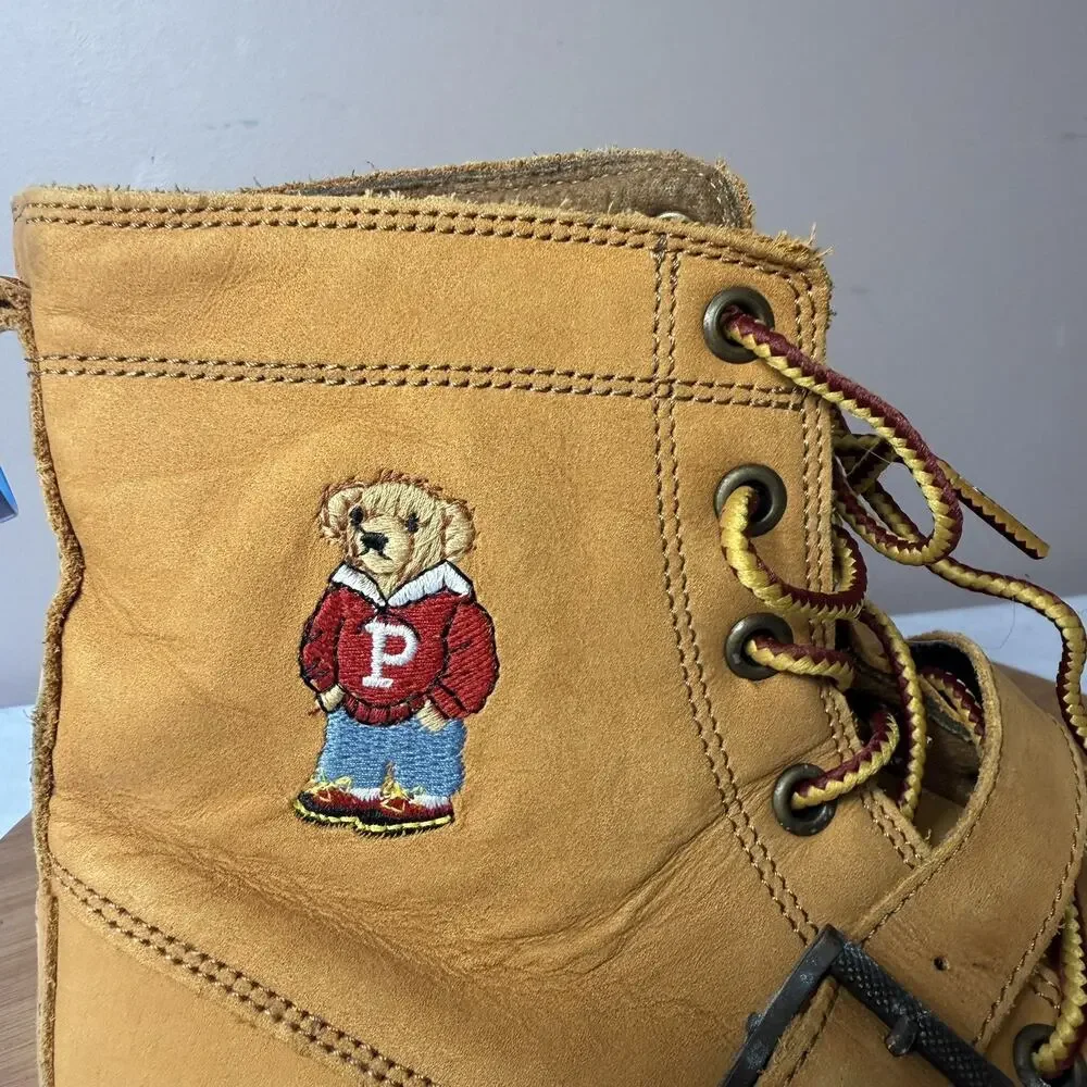 Polo Bear Ralph Lauren Boy's Size 4 Leather Ranger Hiking Boots!